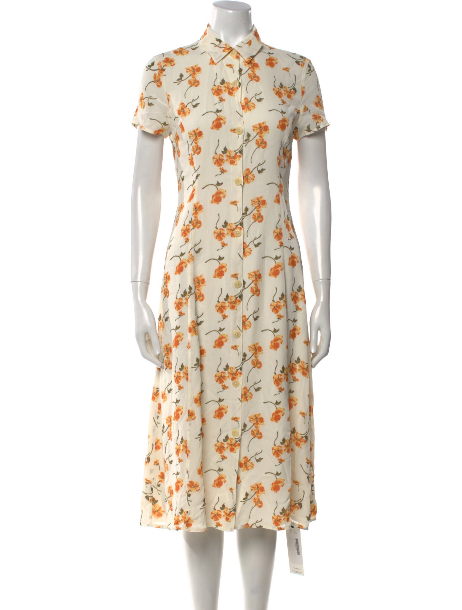 Reformation Floral Print Midi Length Dress