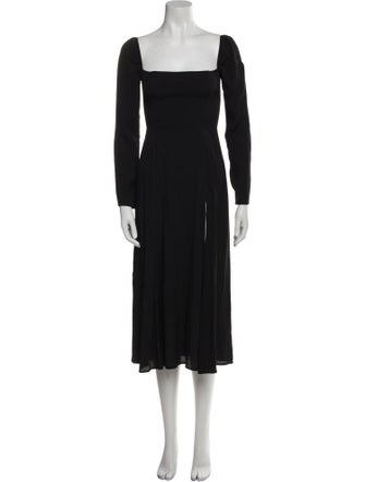 Reformation Square Neckline Midi Length Dress