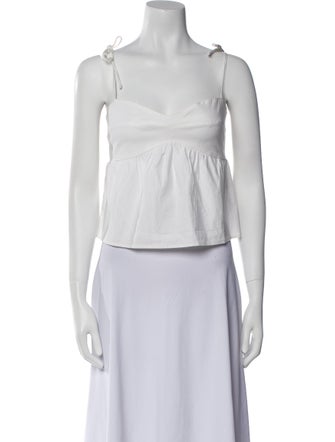 Reformation Square Neckline Sleeveless Crop Top