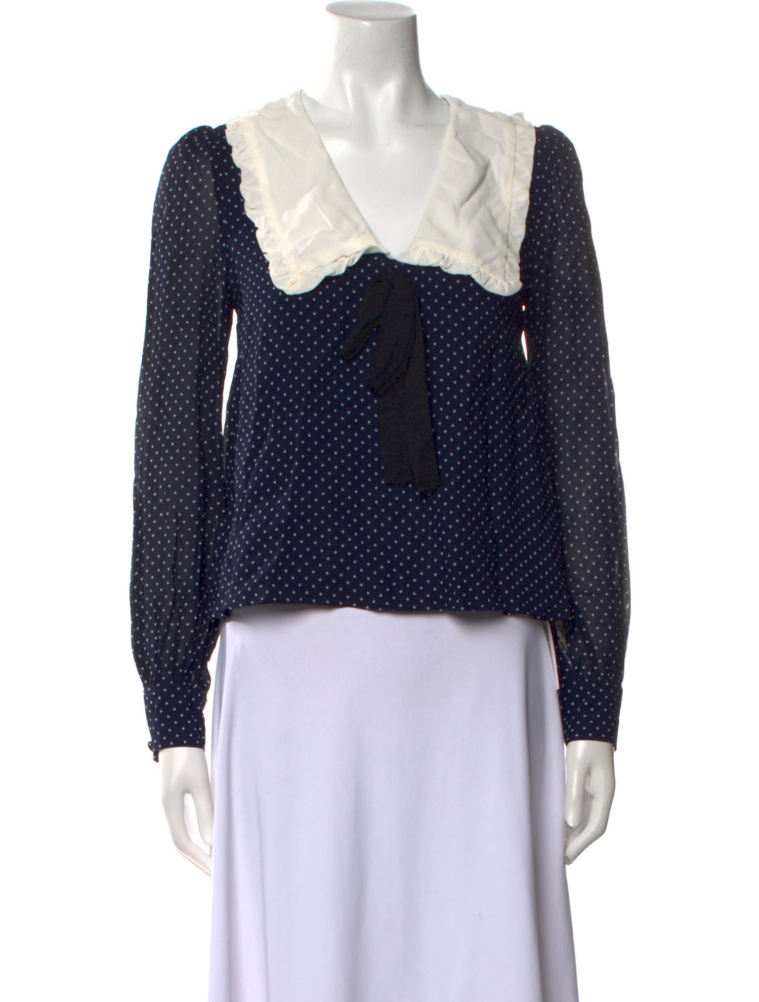 Reformation Polka Dot Print V-Neck Blouse