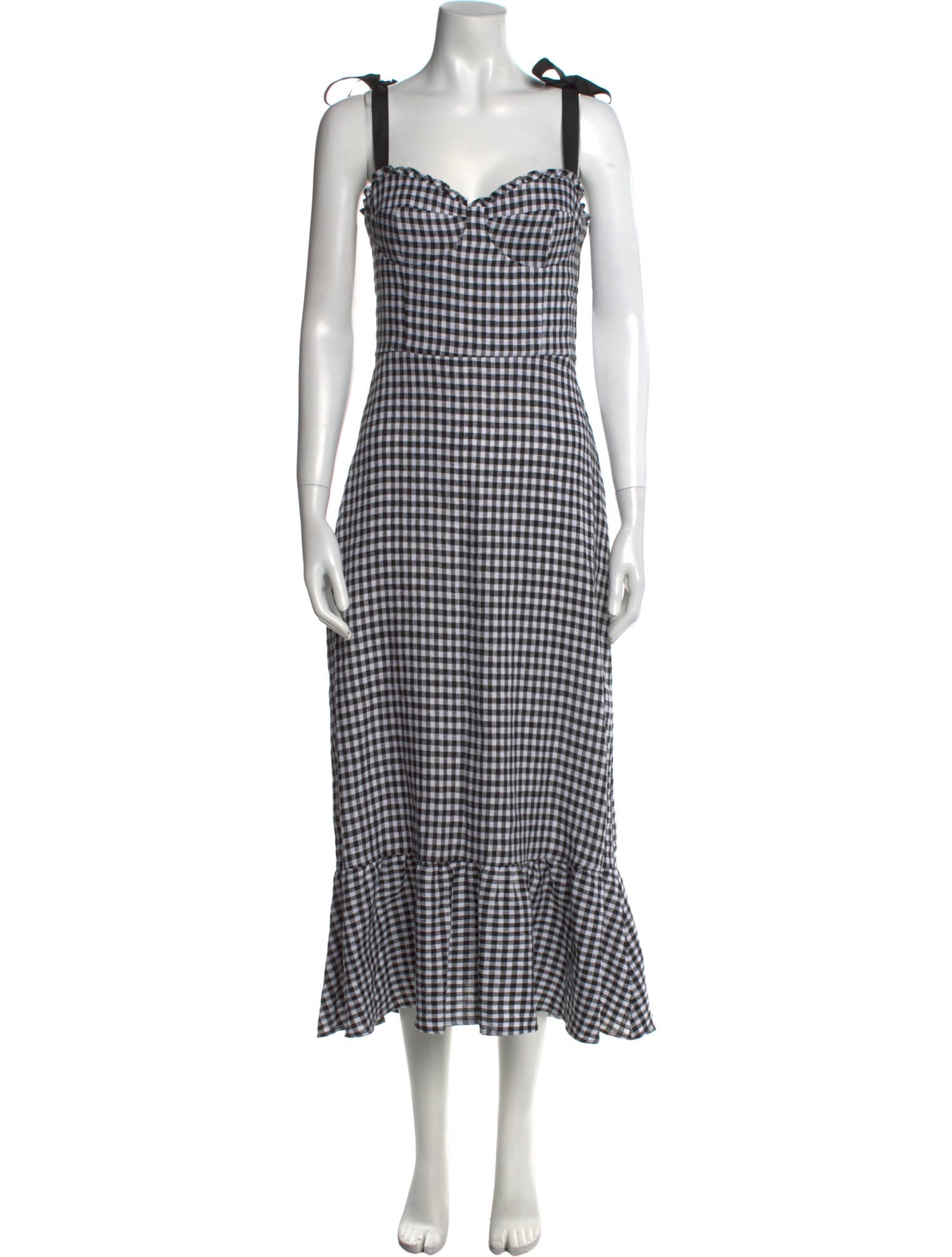 Reformation Plaid Print Long Dress