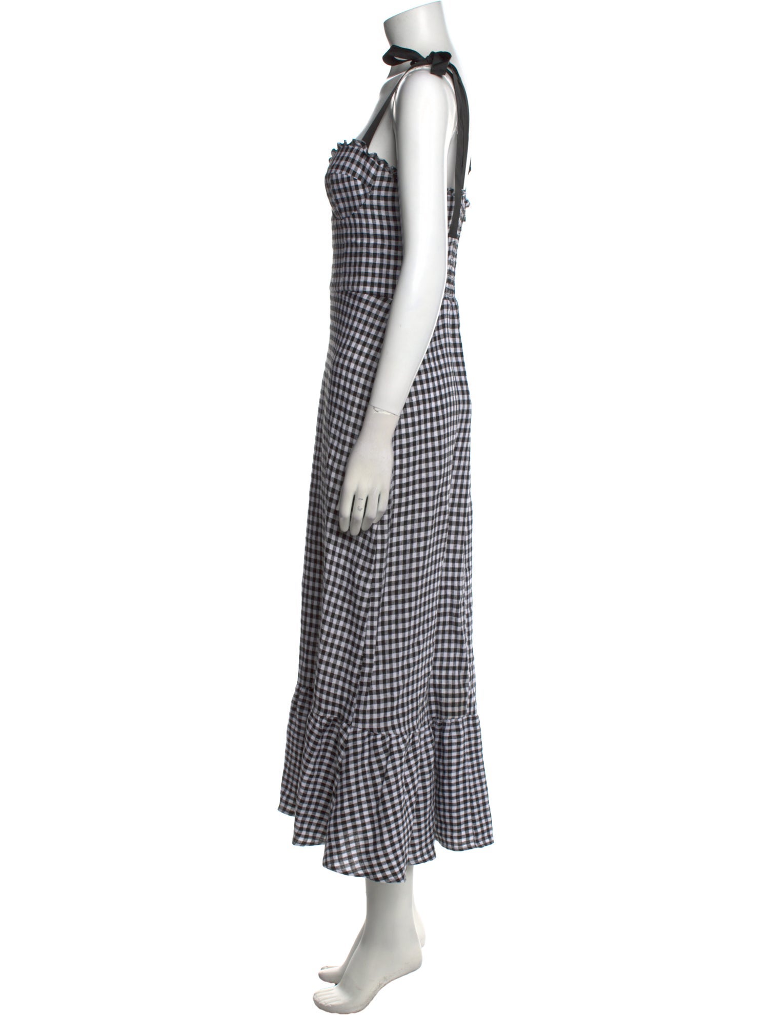 Reformation Plaid Print Long Dress