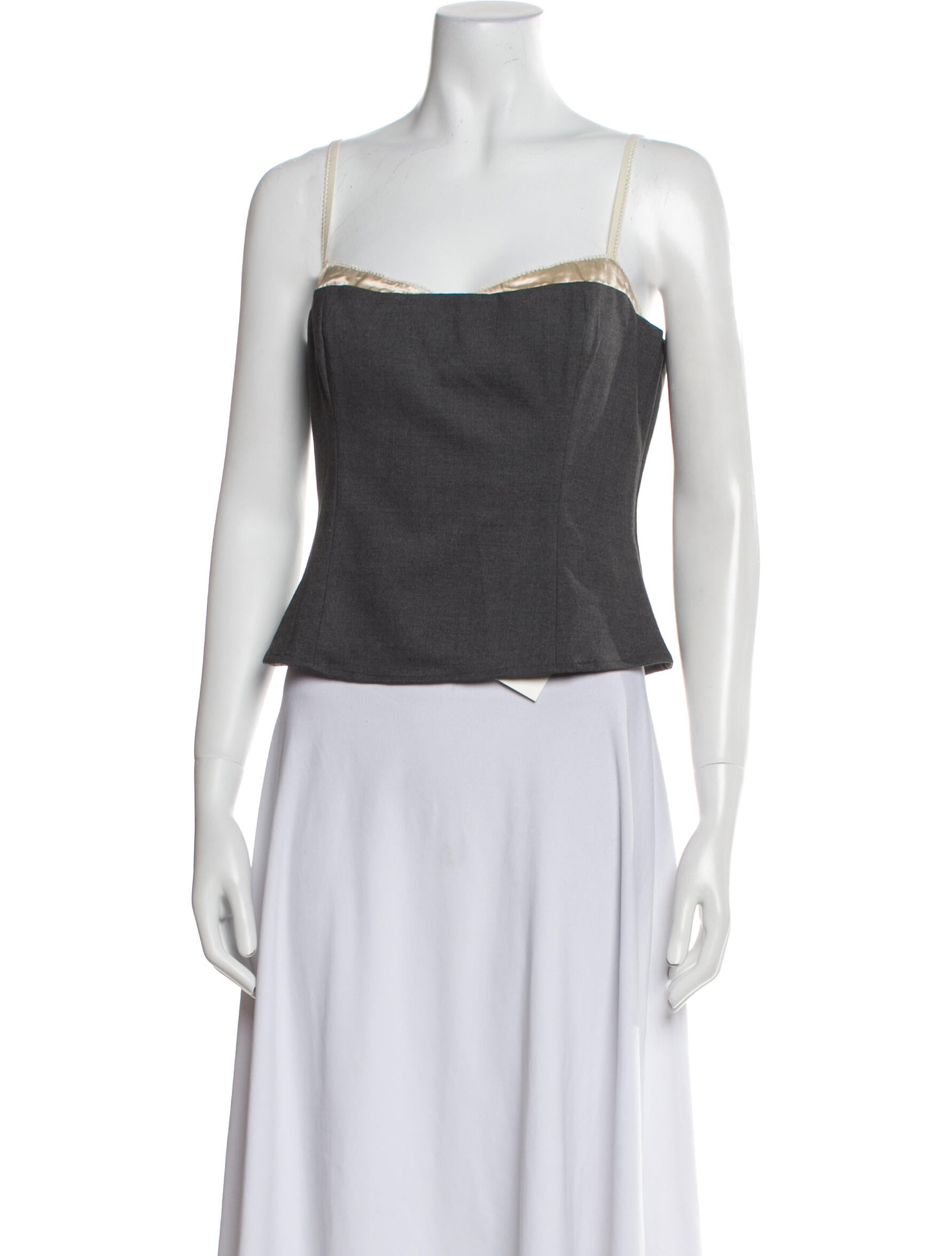 Reformation Square Neckline Sleeveless Crop Top