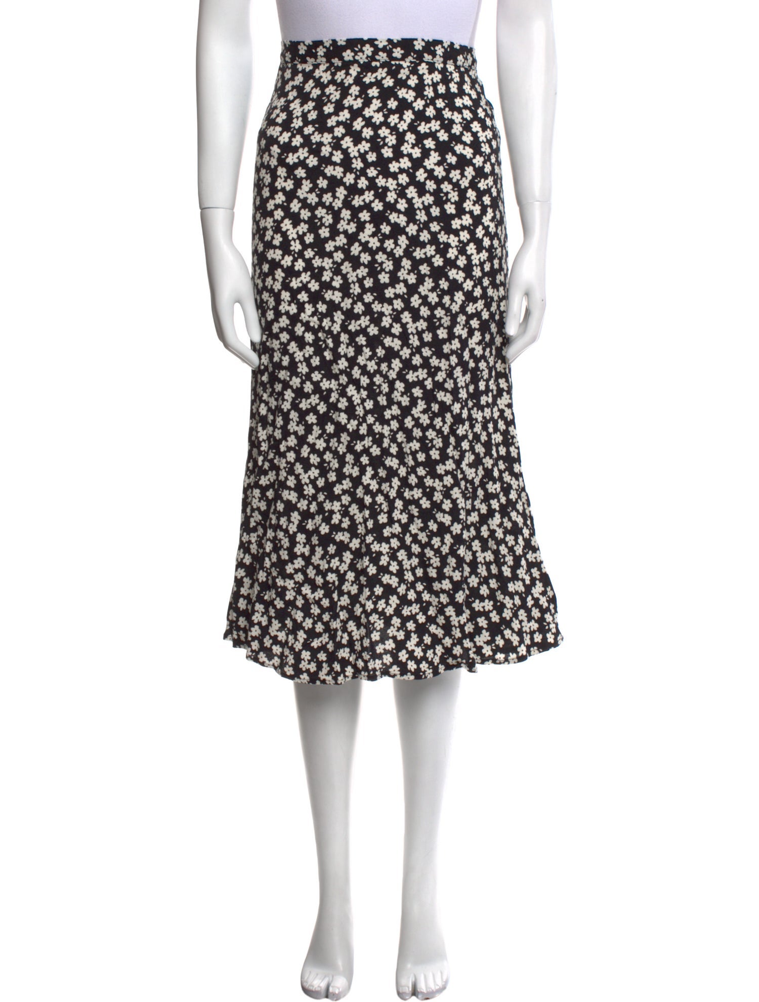 Reformation Floral Print Midi Length Skirt