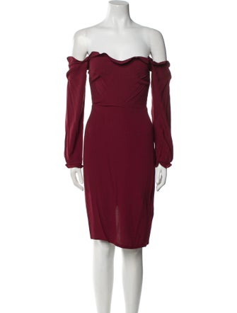 Reformation Off-The-Shoulder Knee-Length Dress