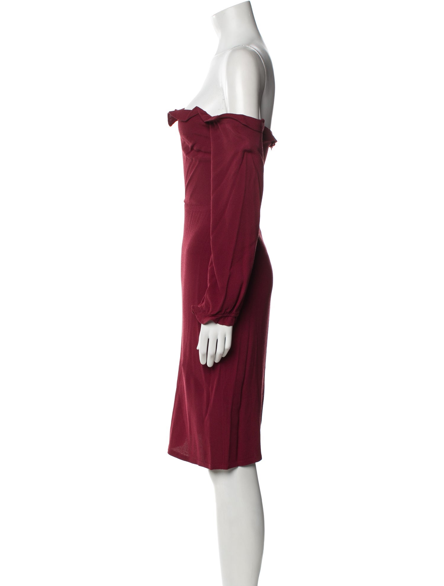 Reformation Off-The-Shoulder Knee-Length Dress