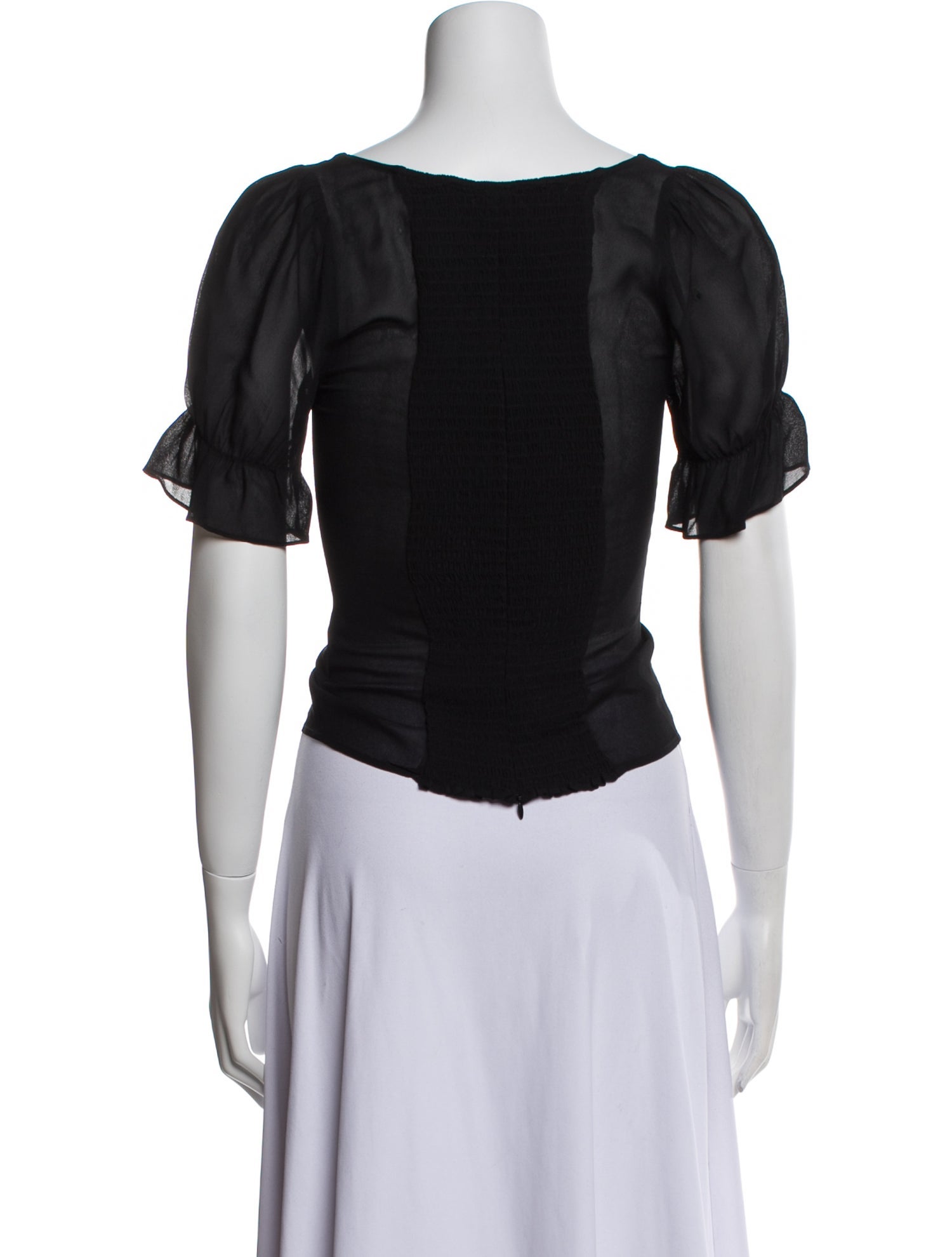 Reformation Square Neckline Short Sleeve Crop Top