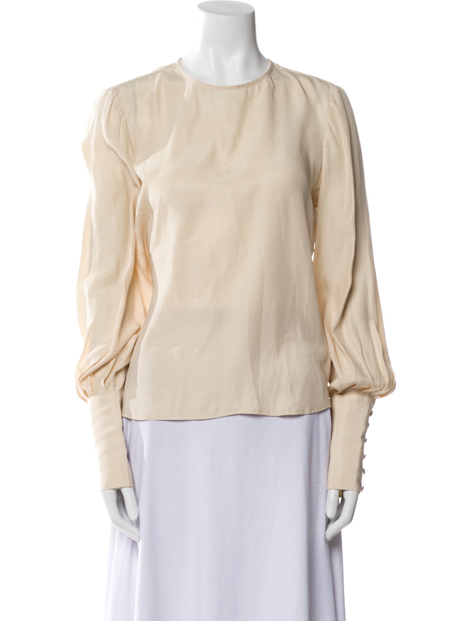 Reformation Silk Crew Neck Blouse
