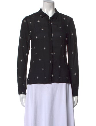 Reformation Printed Long Sleeve Button-Up Top