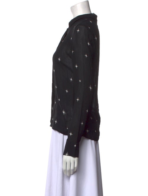 Reformation Printed Long Sleeve Button-Up Top