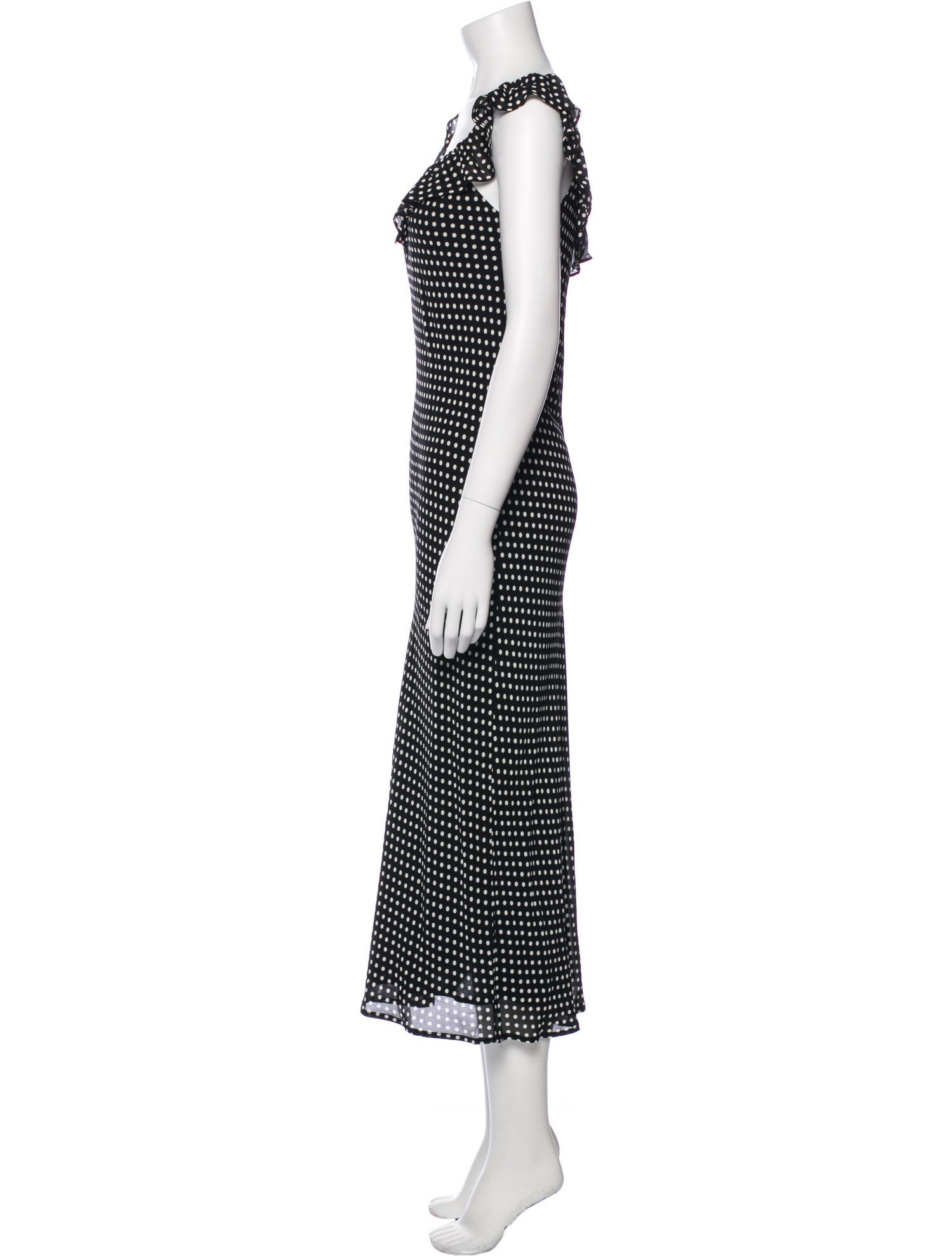 Reformation Polka Dot Print Midi Length Dress