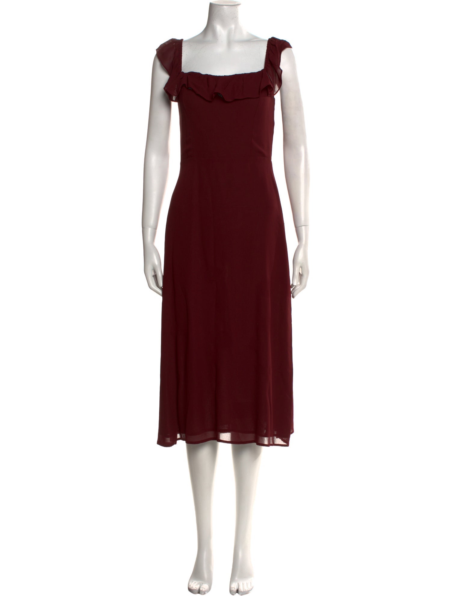 Reformation Square Neckline Midi Length Dress
