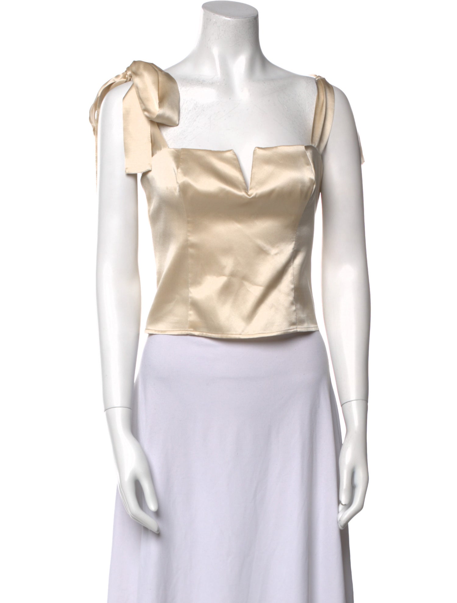 Reformation Silk Square Neckline Crop Top