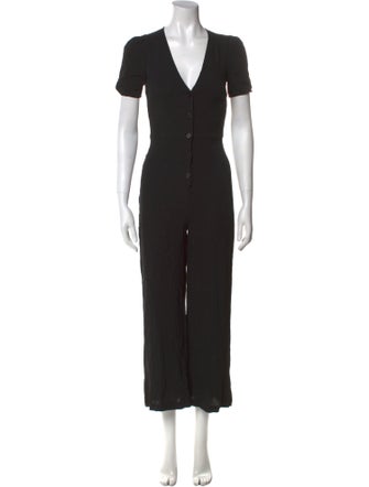 Reformation Linen V-Neck Jumpsuit