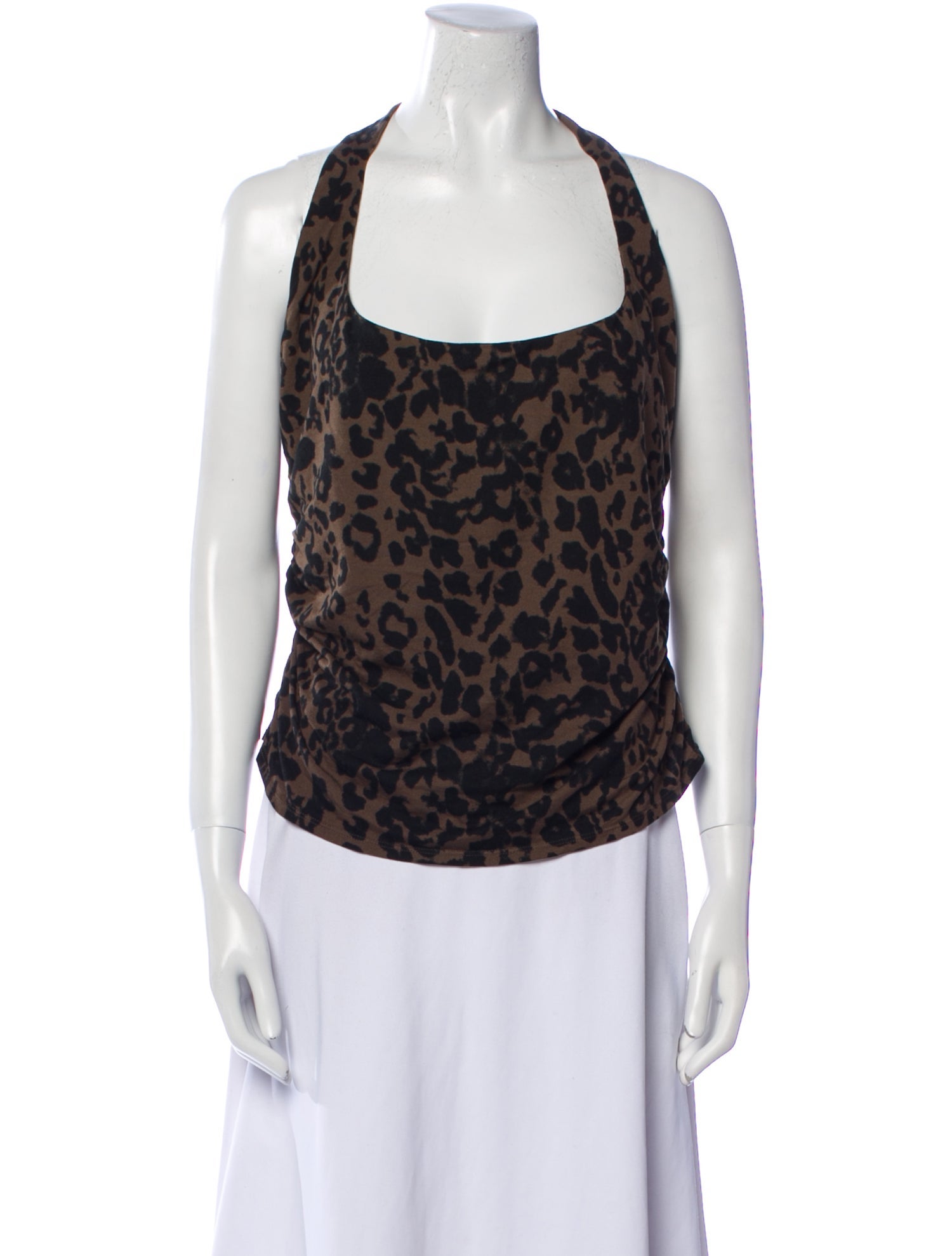 Reformation Animal Print Halterneck Top