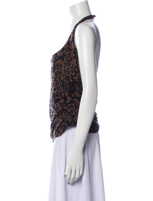 Reformation Animal Print Halterneck Top