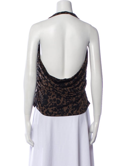 Reformation Animal Print Halterneck Top