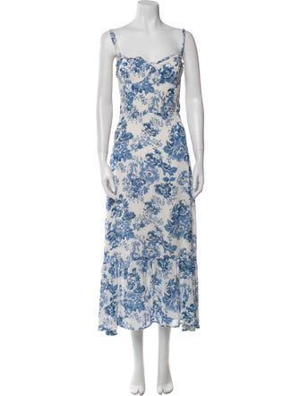 Reformation Floral Print Long Dress