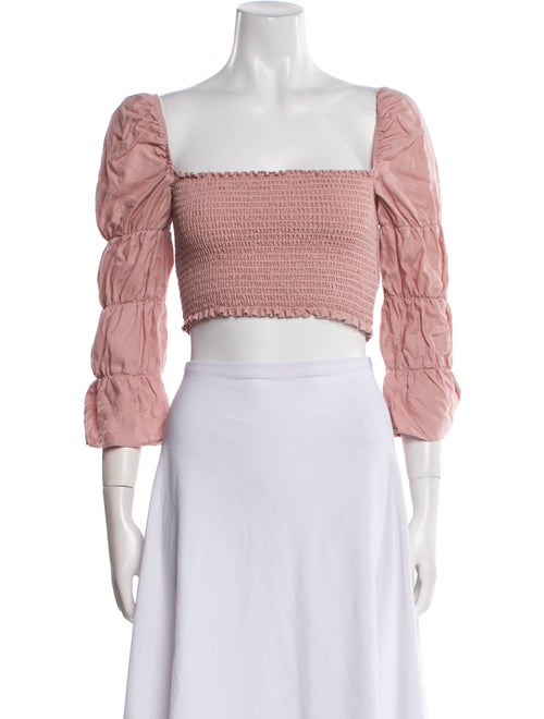 Reformation Linen Square Neckline Crop Top