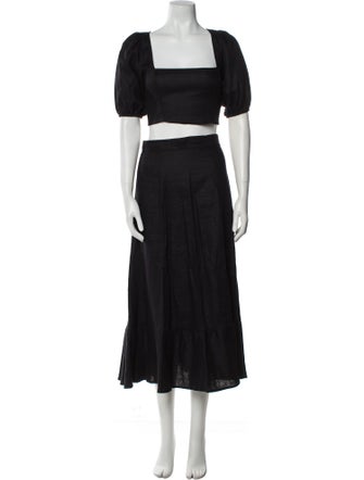 Reformation Linen Ruffle Embellishment Skirt Set