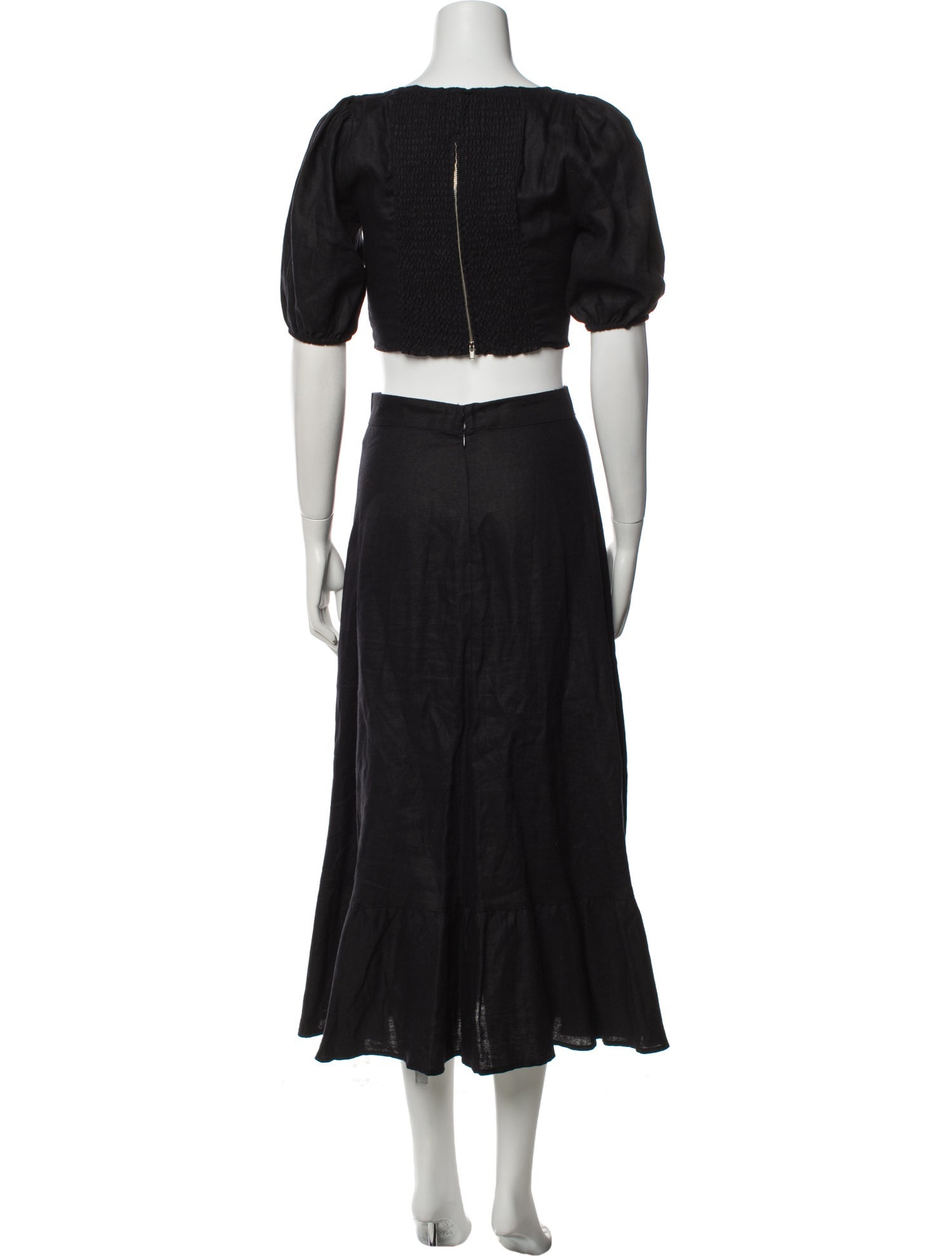 Reformation Linen Ruffle Embellishment Skirt Set