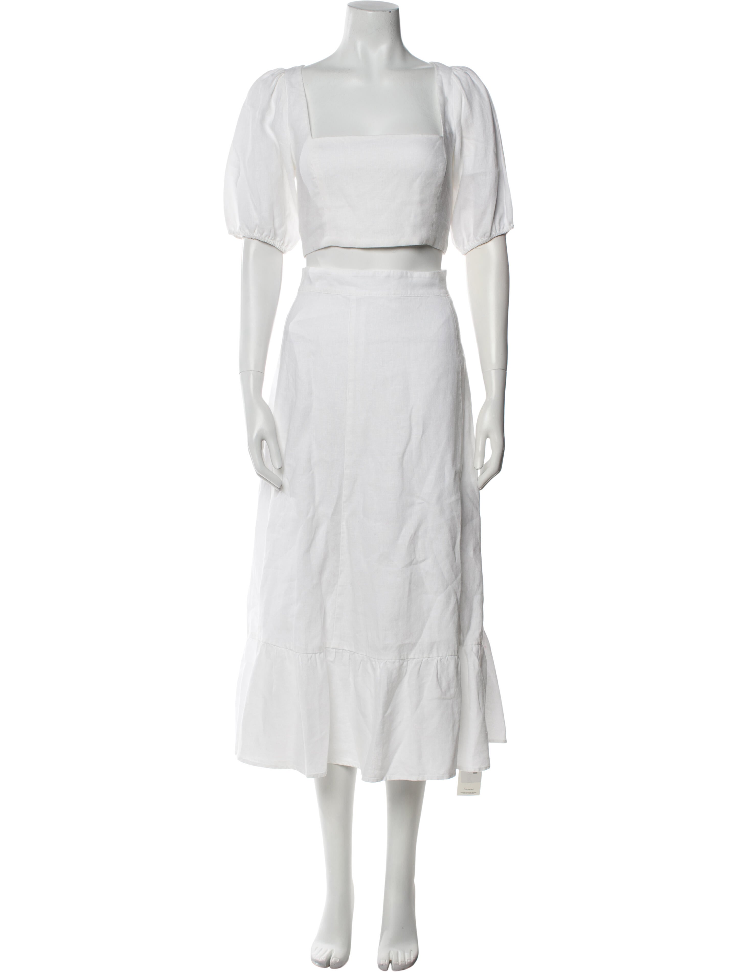 Reformation Linen Ruffle Embellishment Skirt Set