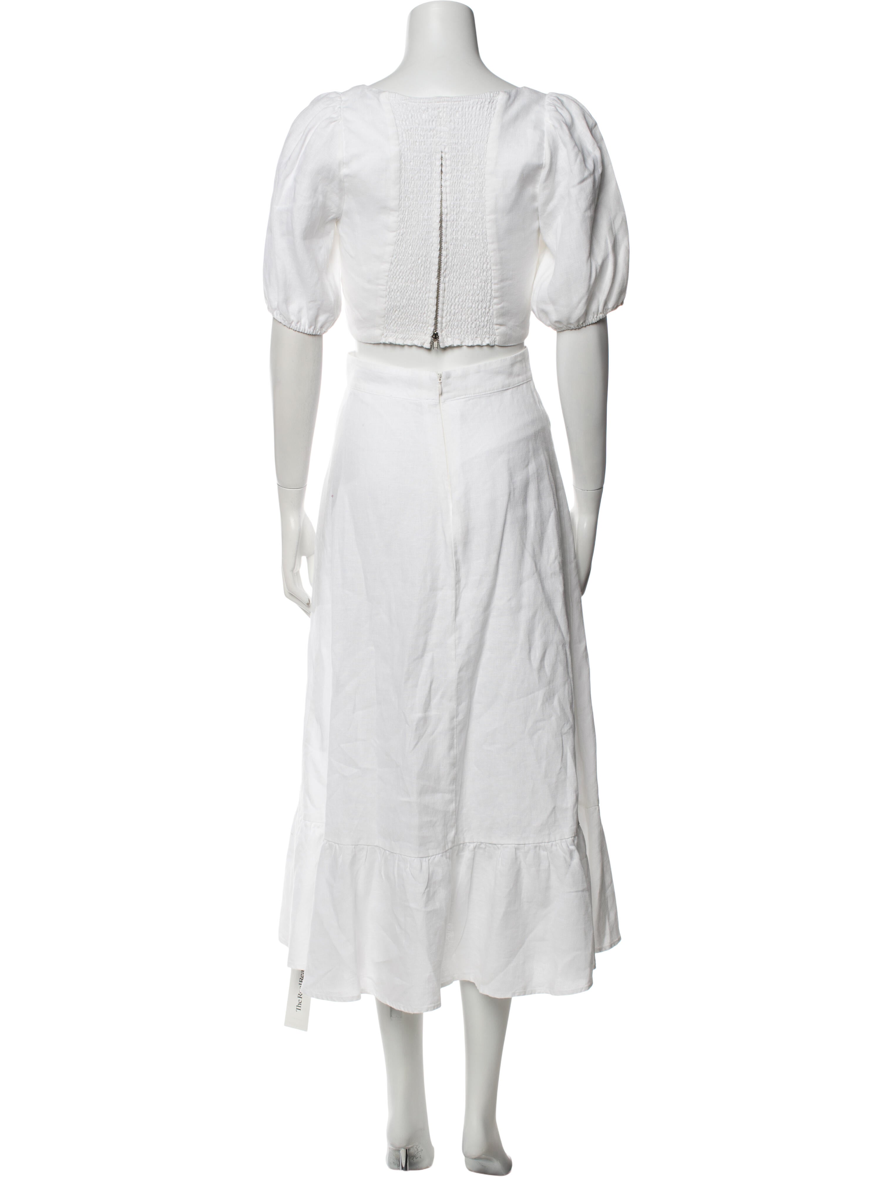 Reformation Linen Ruffle Embellishment Skirt Set