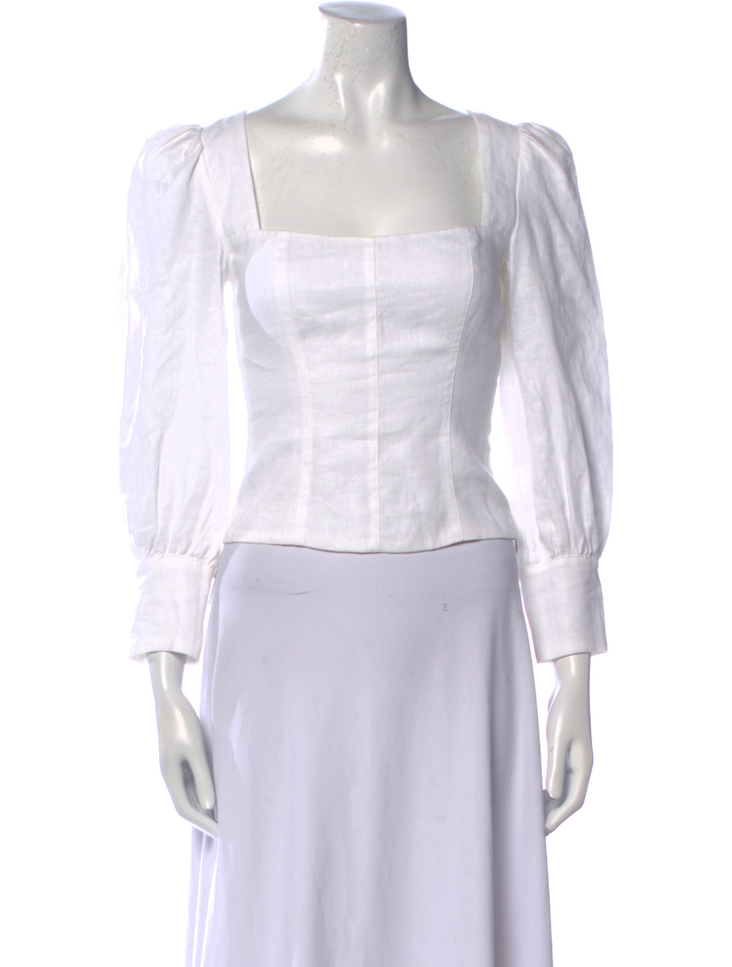 Reformation Linen Square Neckline Crop Top