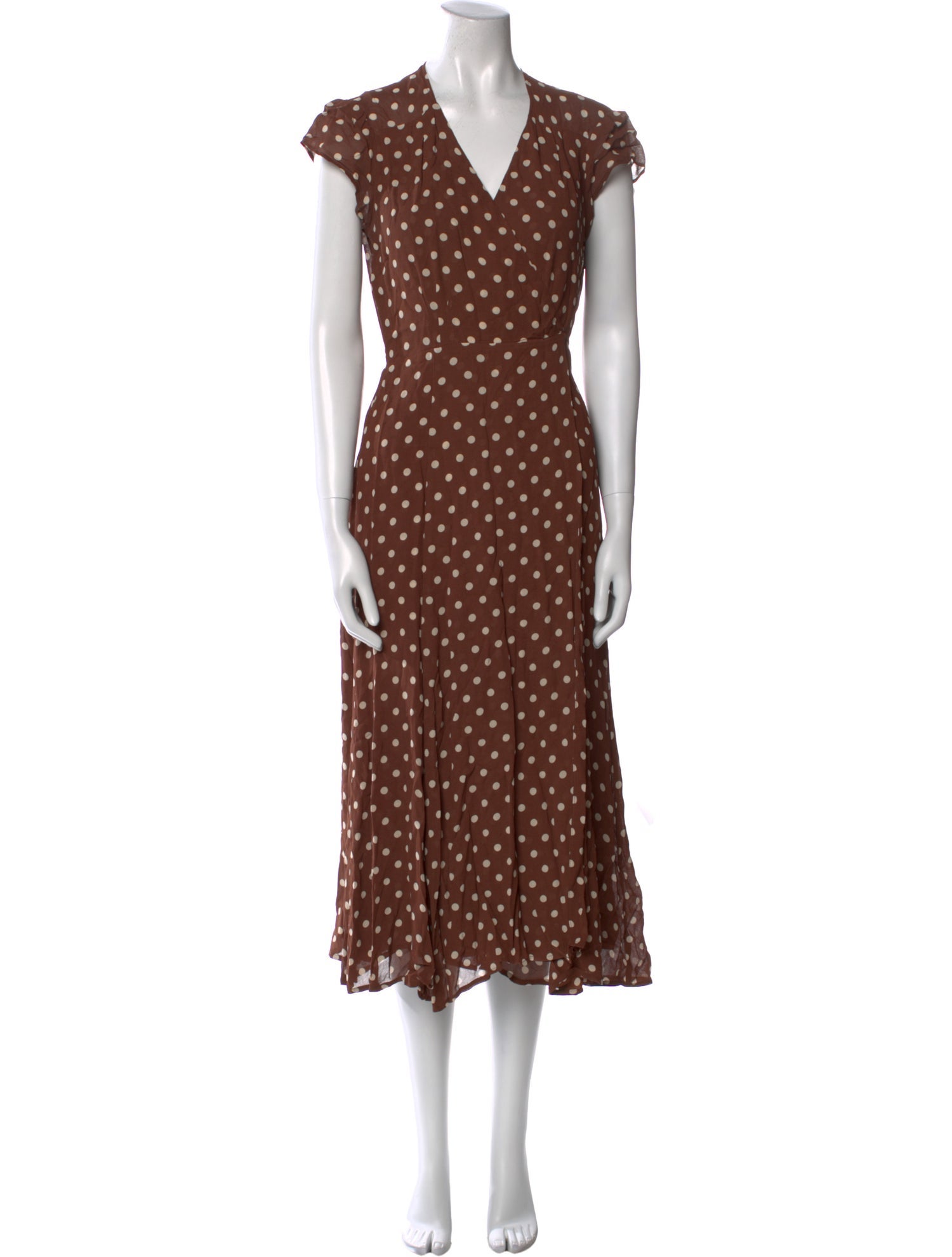Reformation Polka Dot Print Midi Length Dress