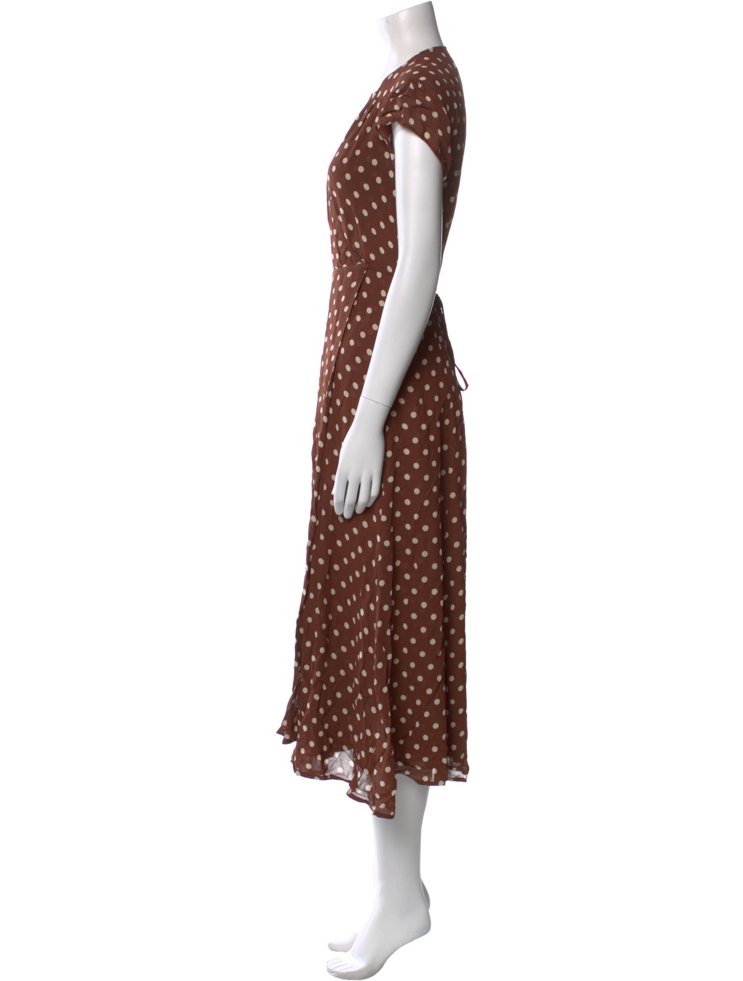 Reformation Polka Dot Print Midi Length Dress