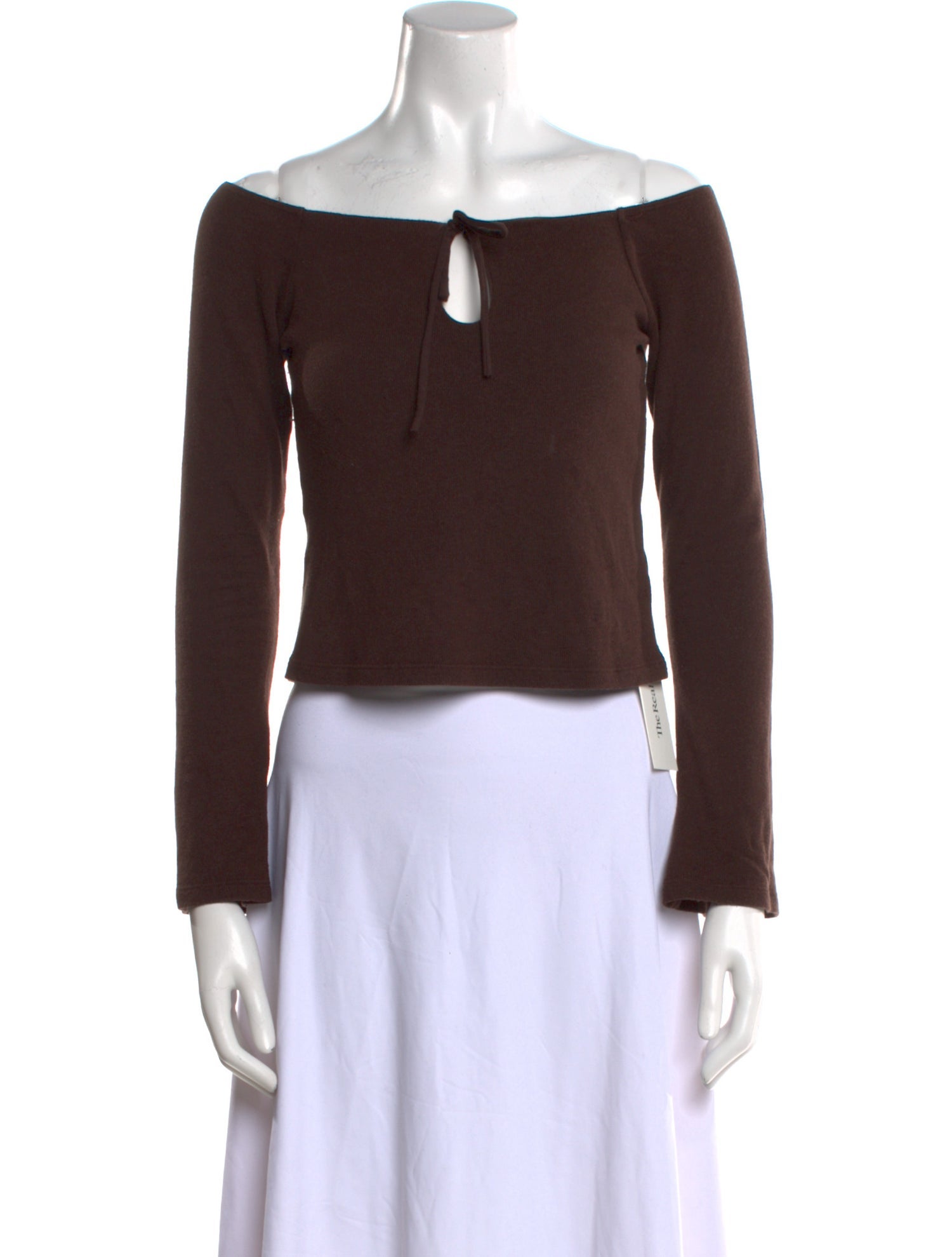 Reformation Off-The-Shoulder Long Sleeve Crop Top