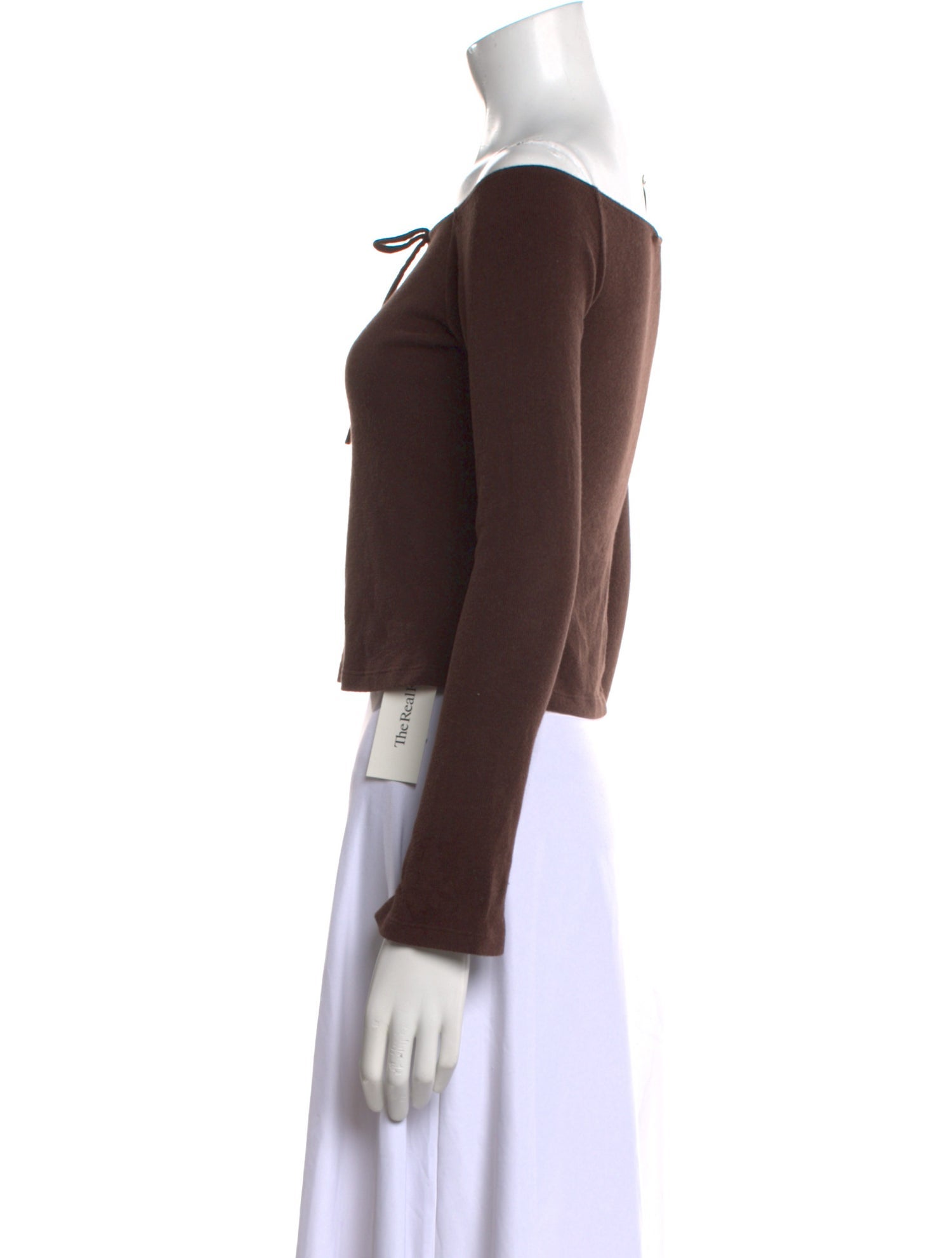 Reformation Off-The-Shoulder Long Sleeve Crop Top