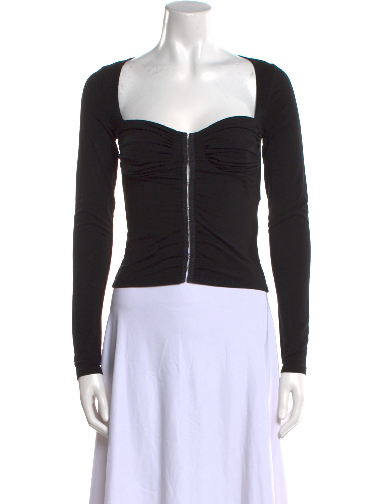 Reformation Square Neckline Long Sleeve Crop Top