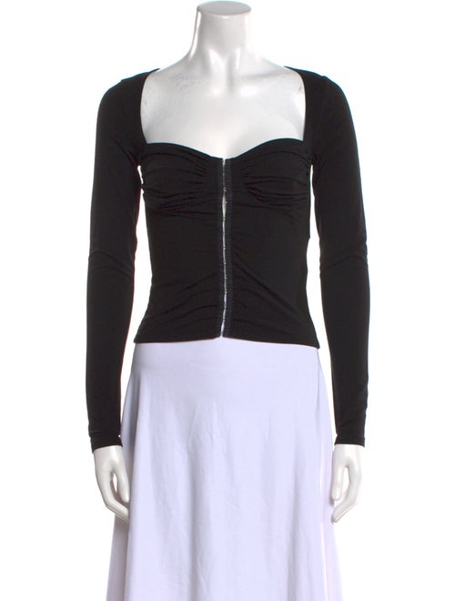 Reformation Square Neckline Long Sleeve Crop Top