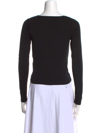 Reformation Square Neckline Long Sleeve Crop Top