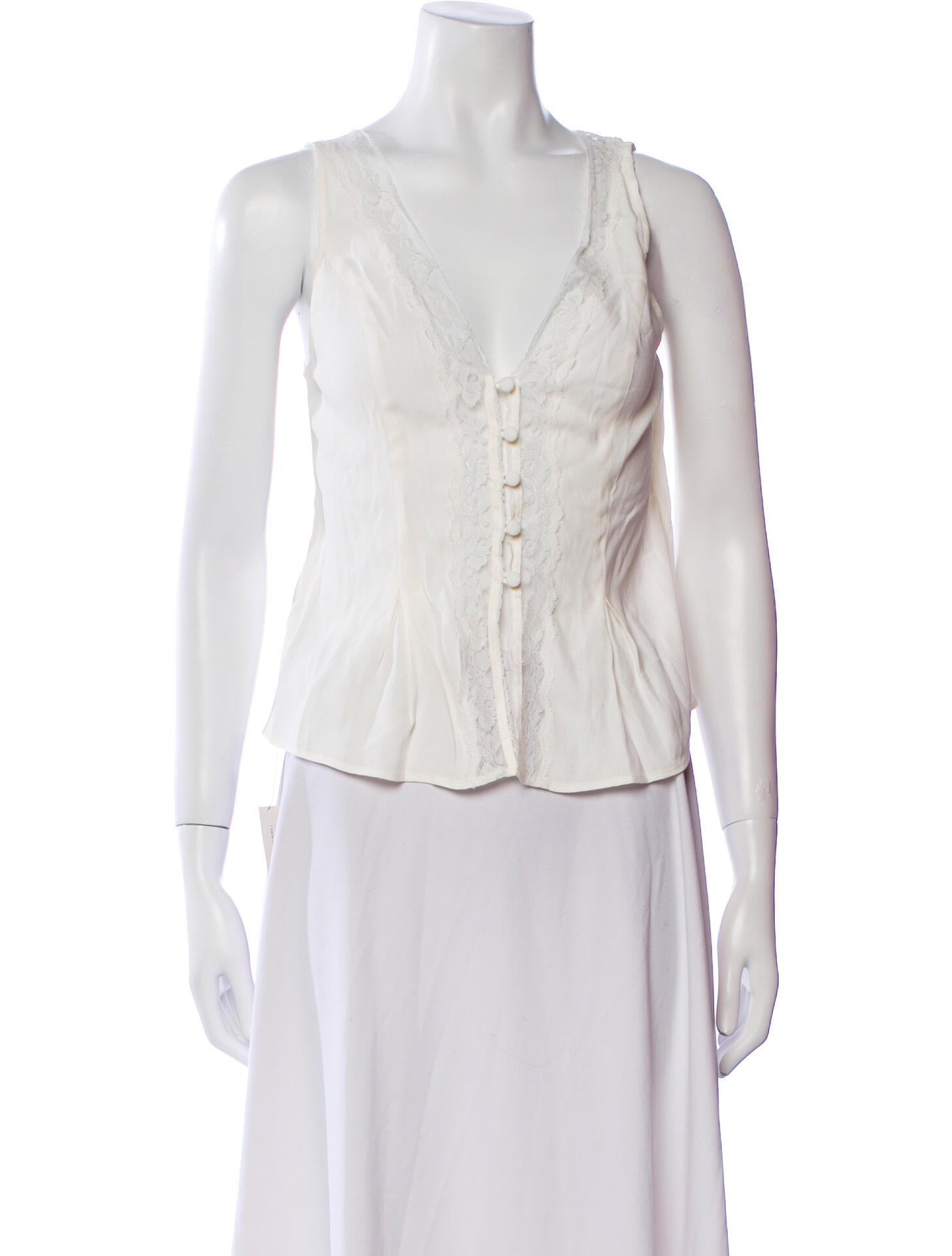 Reformation V-Neck Sleeveless Crop Top