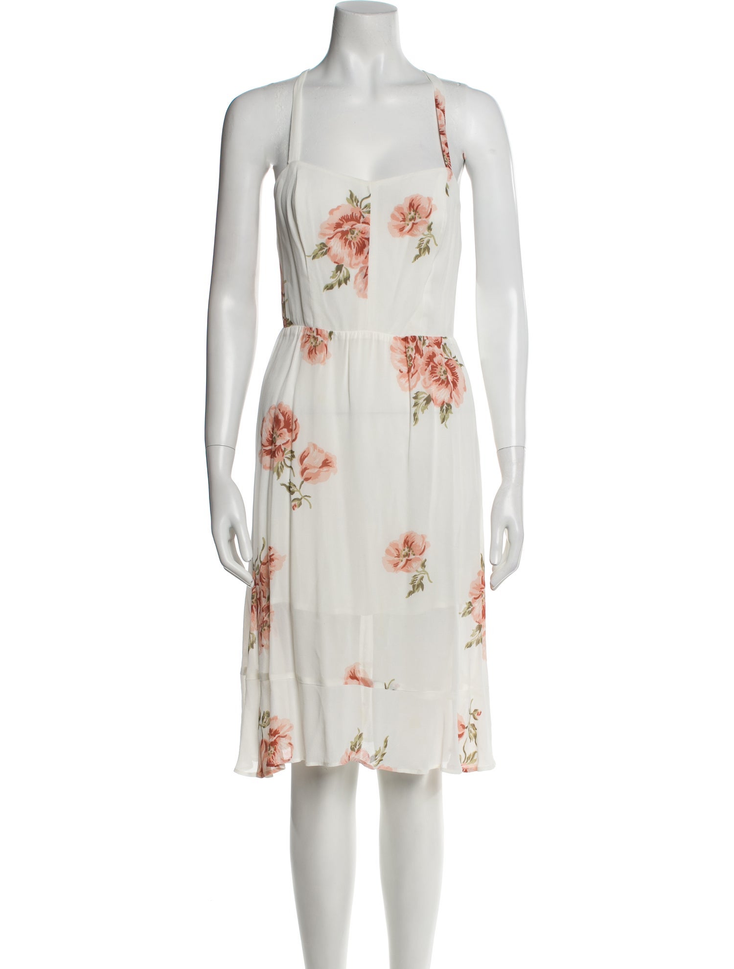 Reformation Floral Print Knee-Length Dress