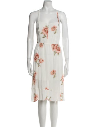 Reformation Floral Print Knee-Length Dress