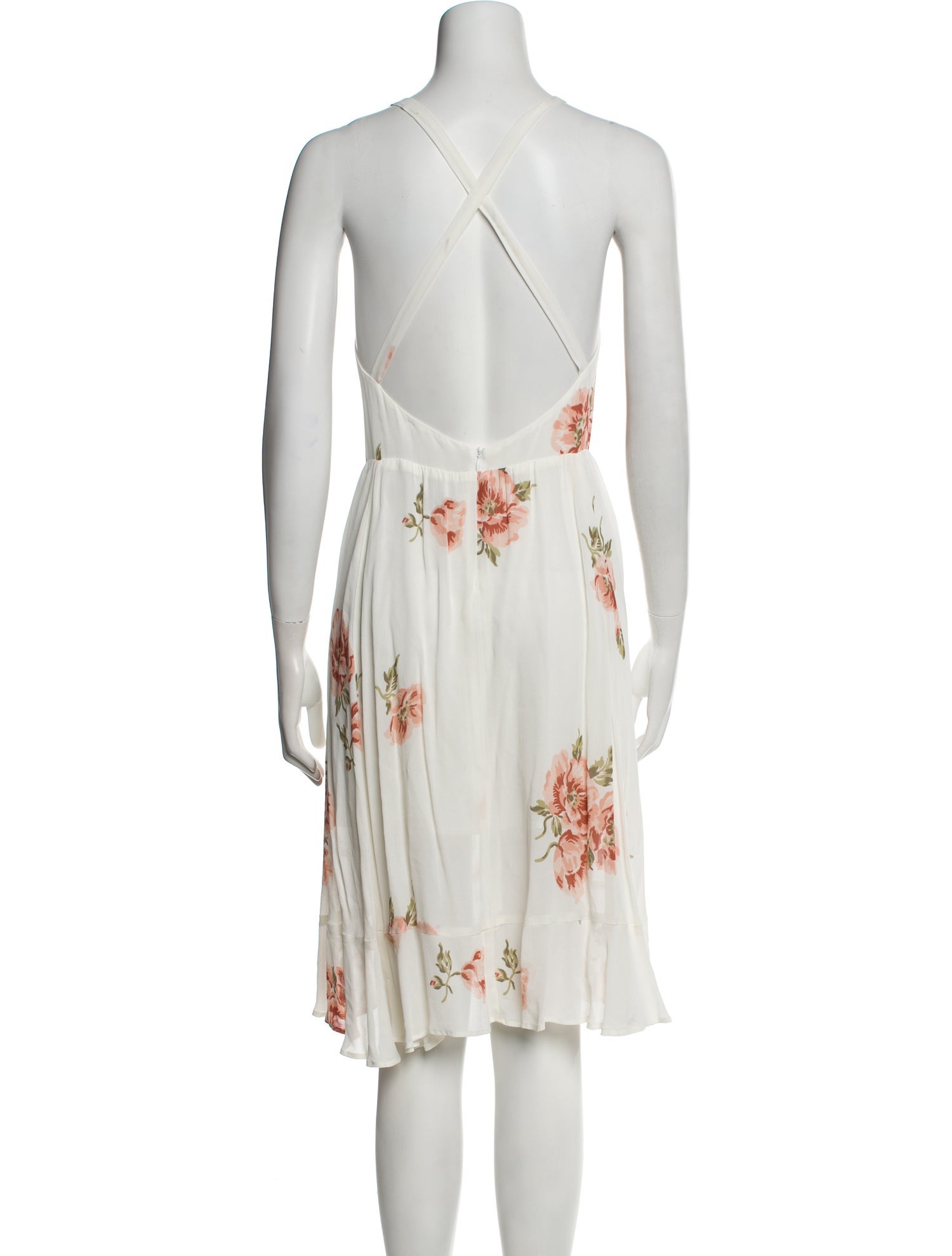 Reformation Floral Print Knee-Length Dress