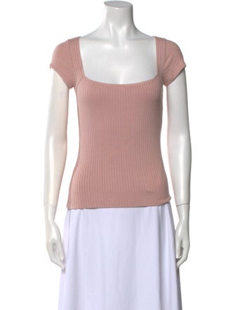 Reformation Square Neckline Short Sleeve Top