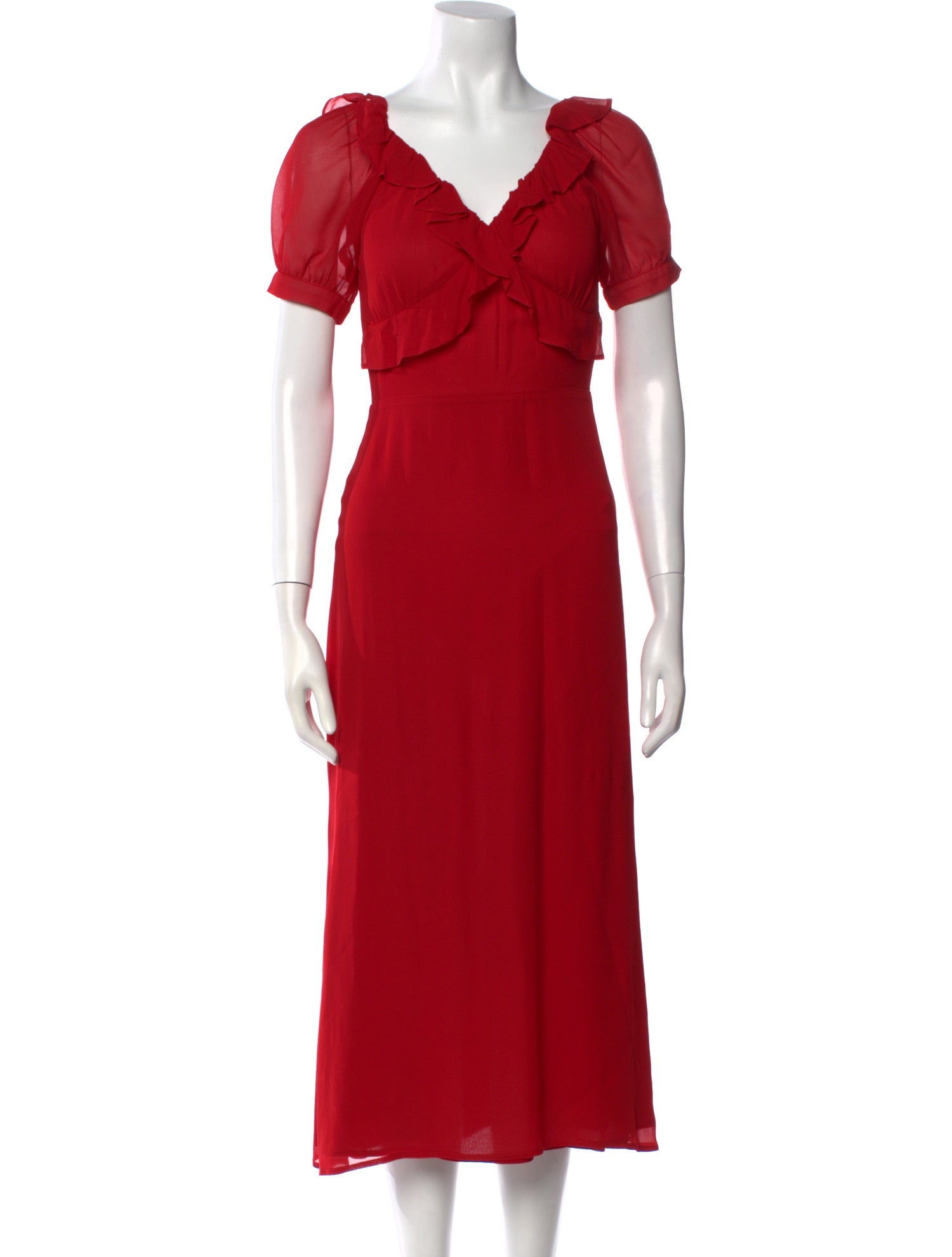 Reformation V-Neck Long Dress