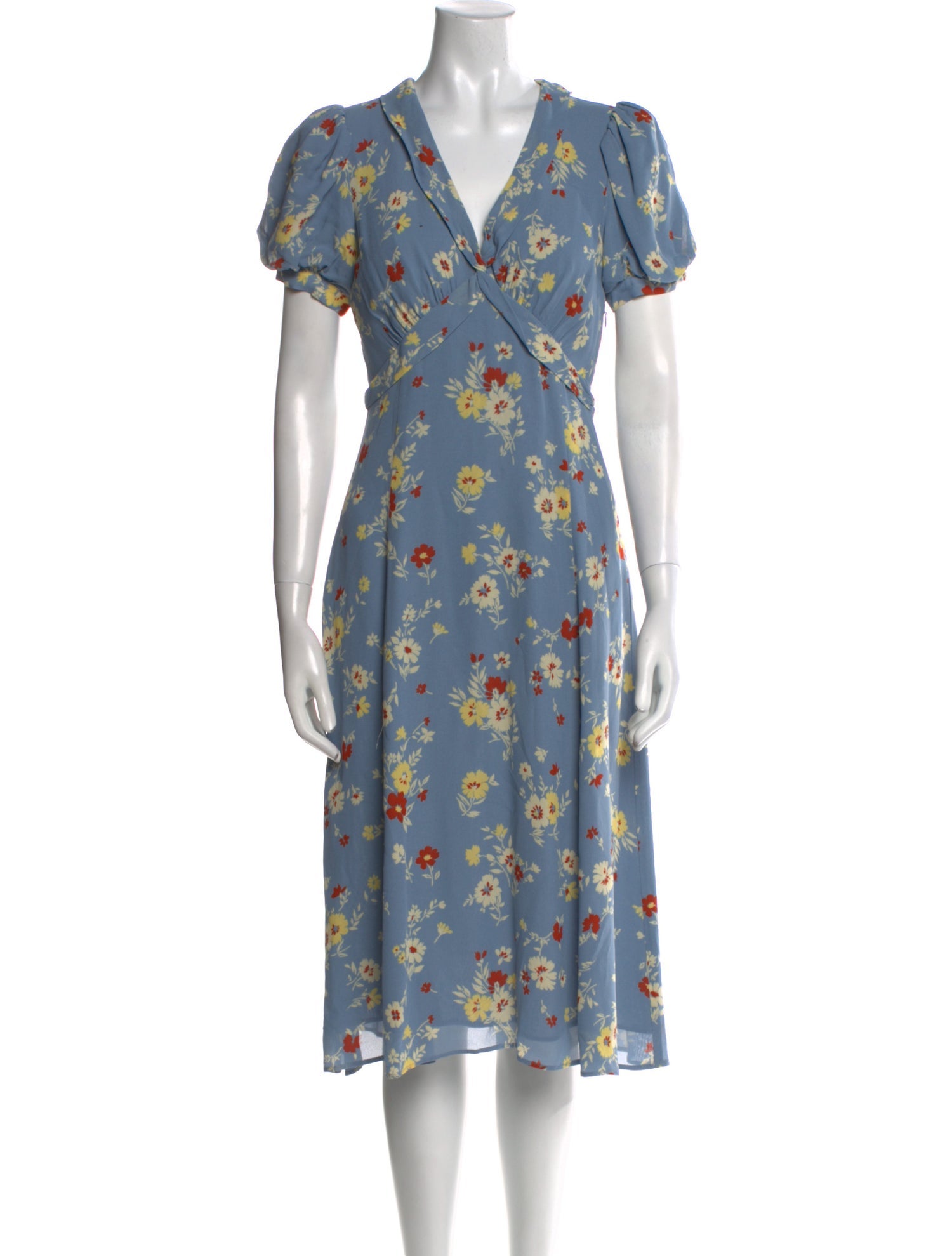 Reformation Floral Print Midi Length Dress