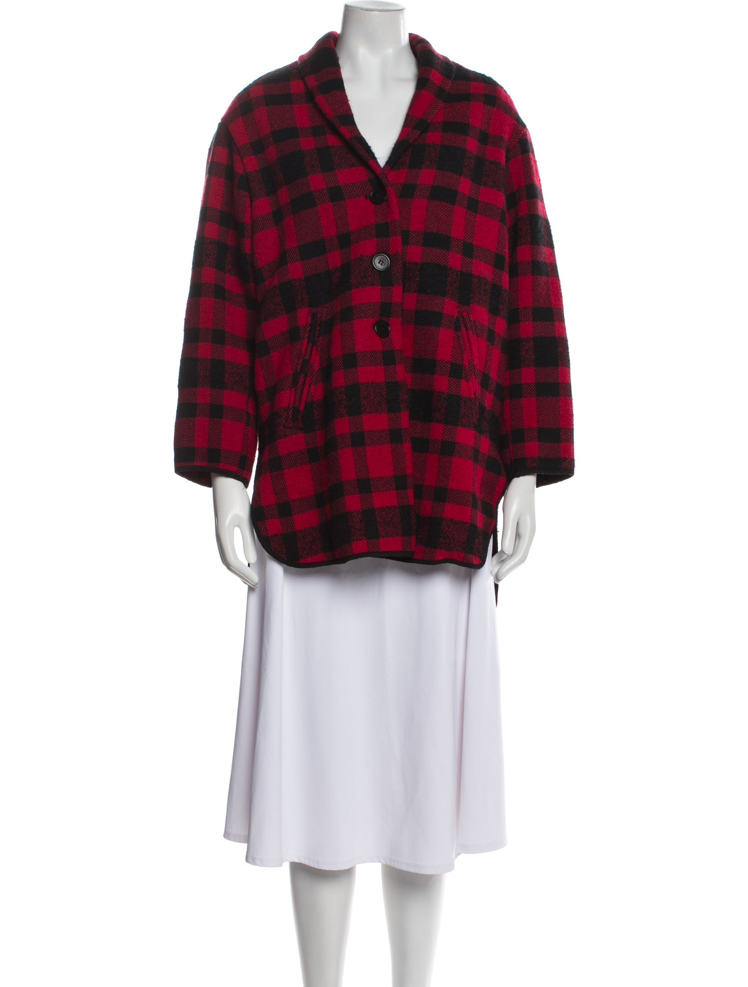 Reformation Plaid Print Peacoat