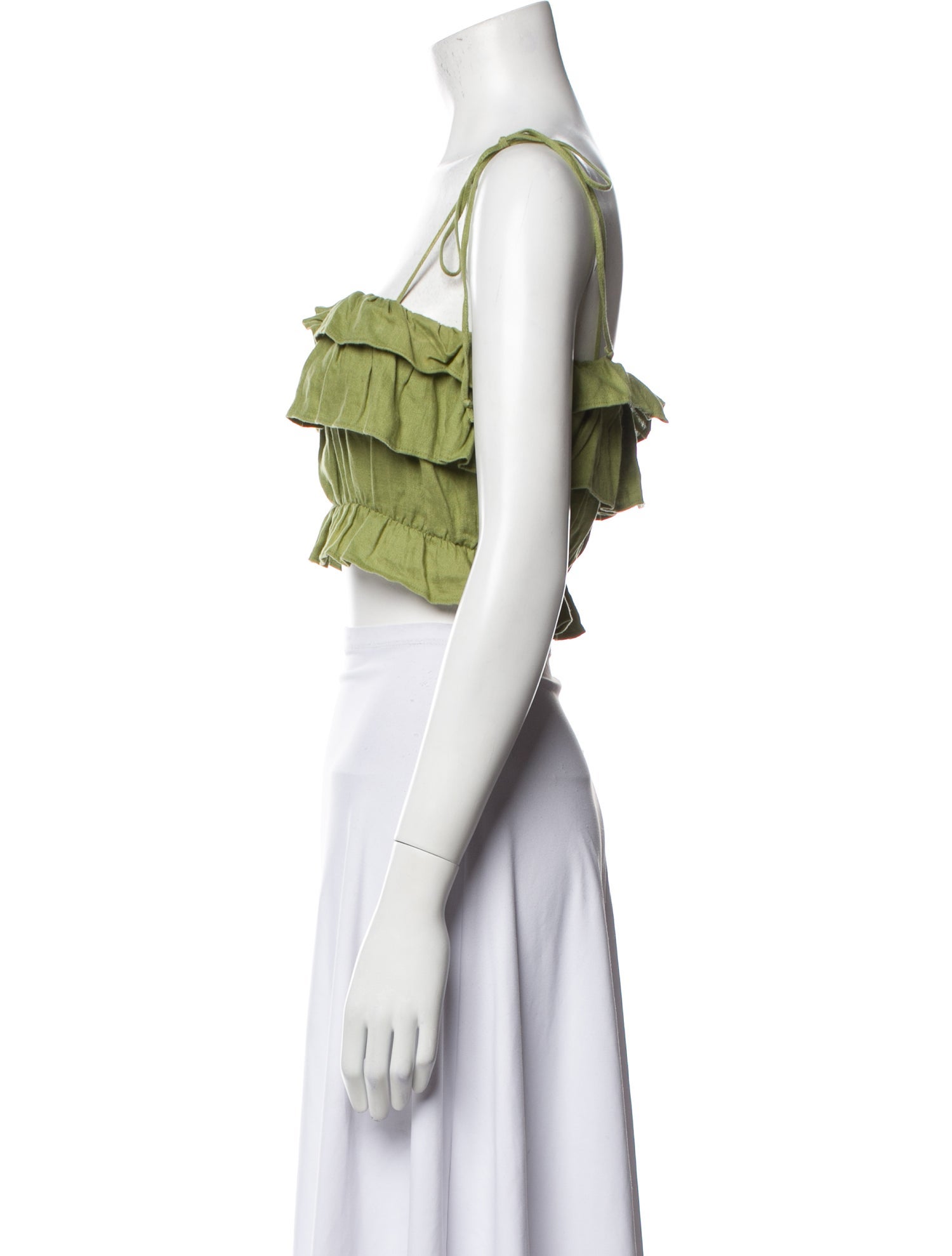 Reformation Linen Square Neckline Crop Top