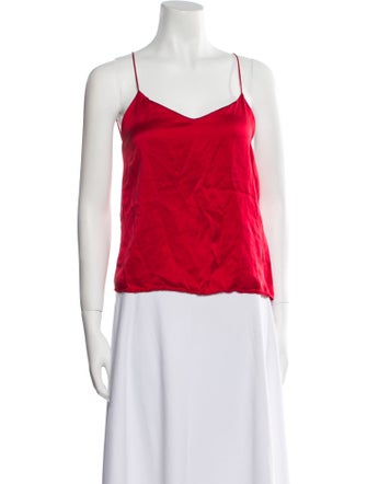 Reformation Silk V-Neck Top