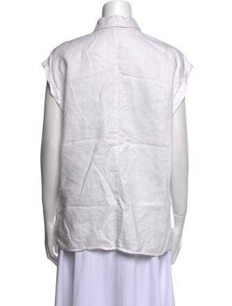 Reformation Linen Short Sleeve Button-Up Top