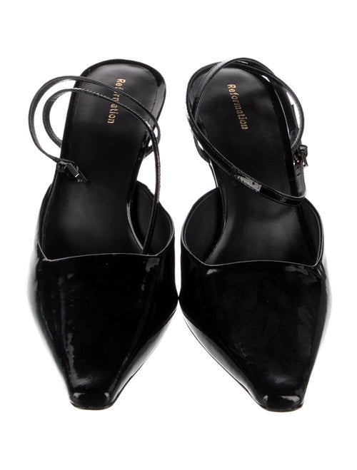 Reformation Patent Leather Slingback Pumps