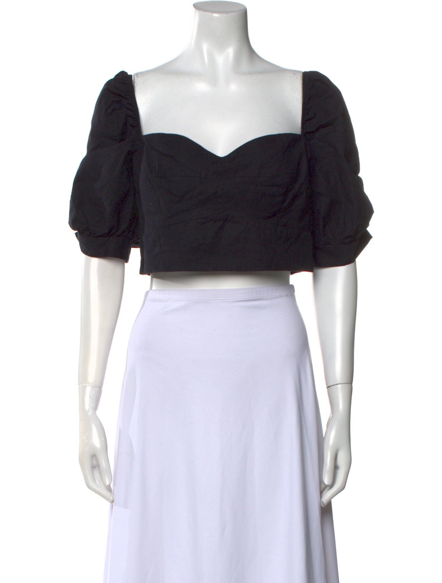 Reformation Square Neckline Short Sleeve Crop Top