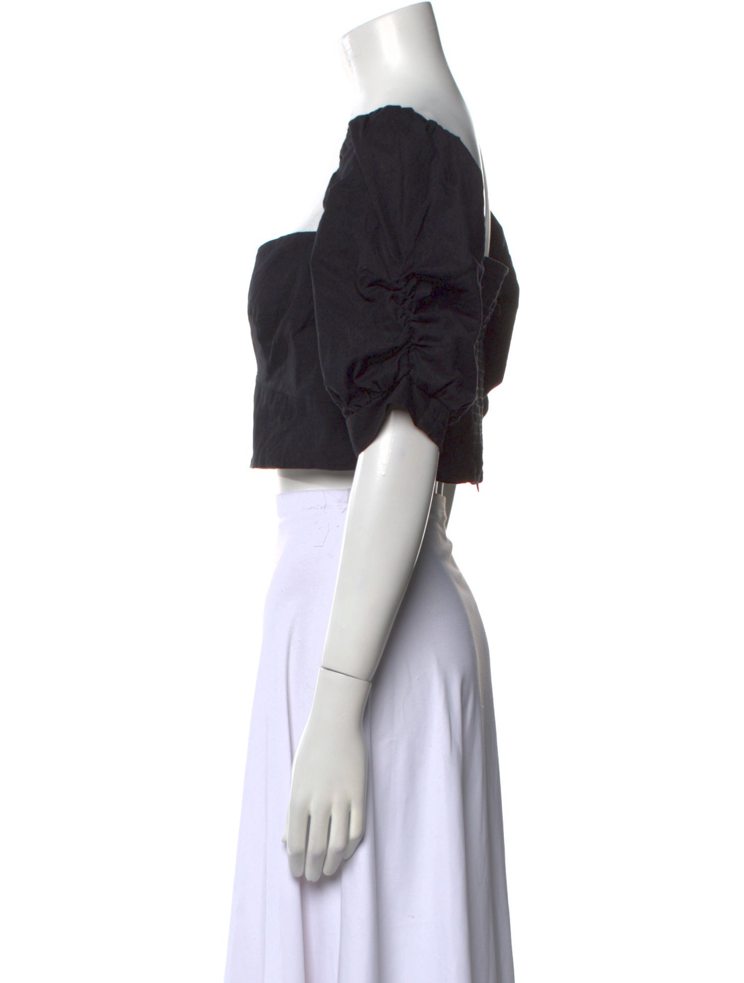 Reformation Square Neckline Short Sleeve Crop Top