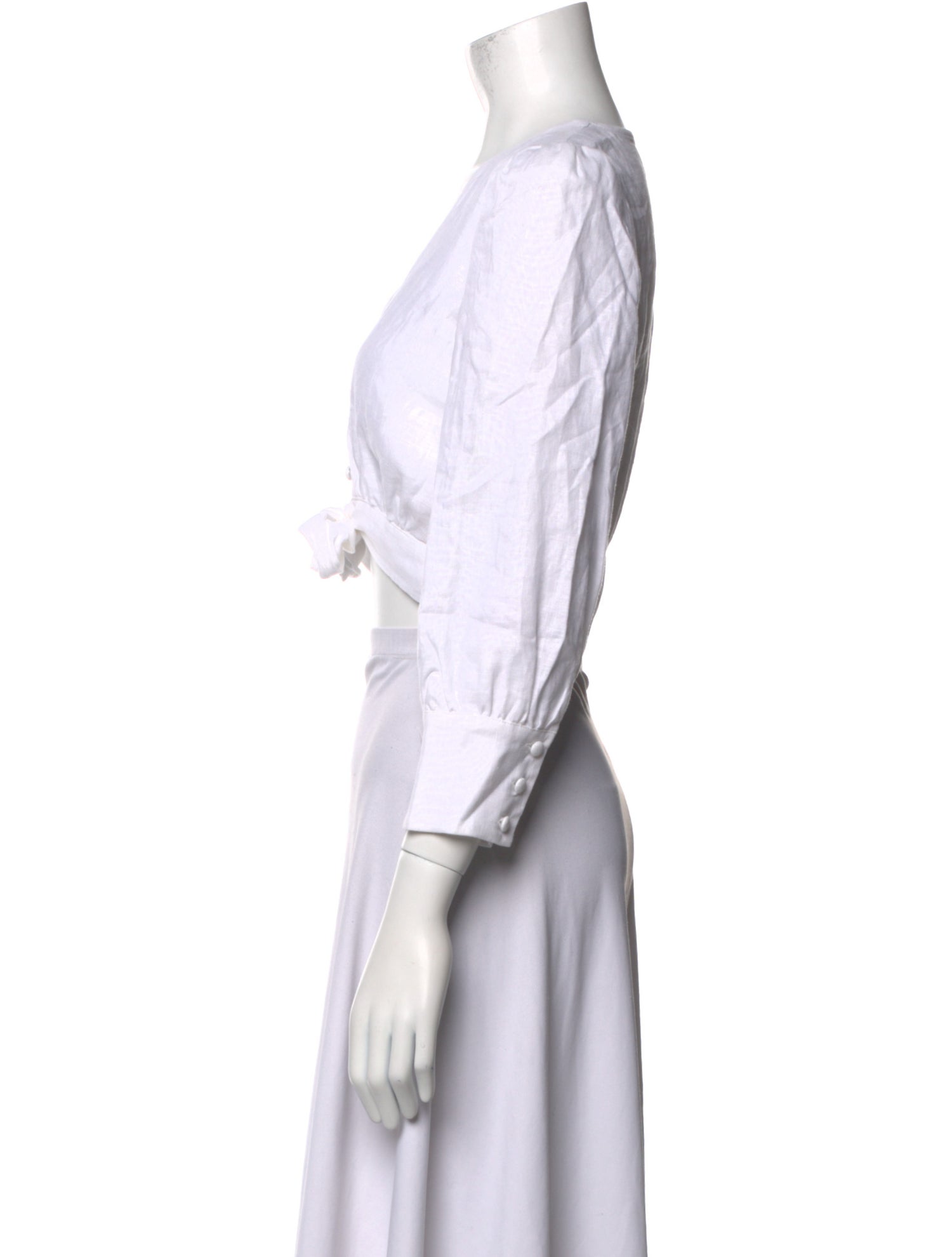 Reformation Linen V-Neck Crop Top